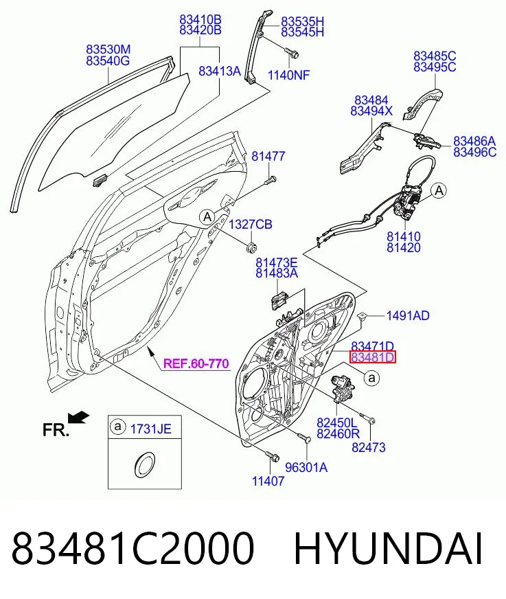 83481C2000 Hyundai/Kia Склопідйомник задніх правих дверей