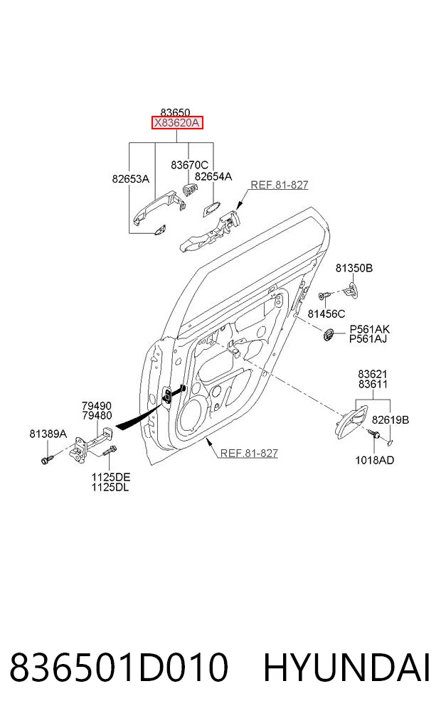 836501D010 Hyundai/Kia Ручка дверей в зборі