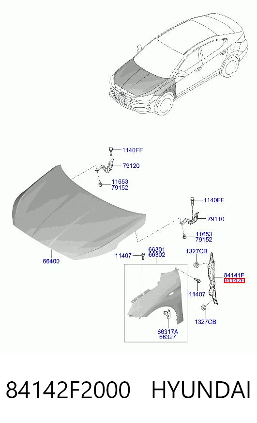 84142F2000 Hyundai/Kia Ущільнювач арки крила