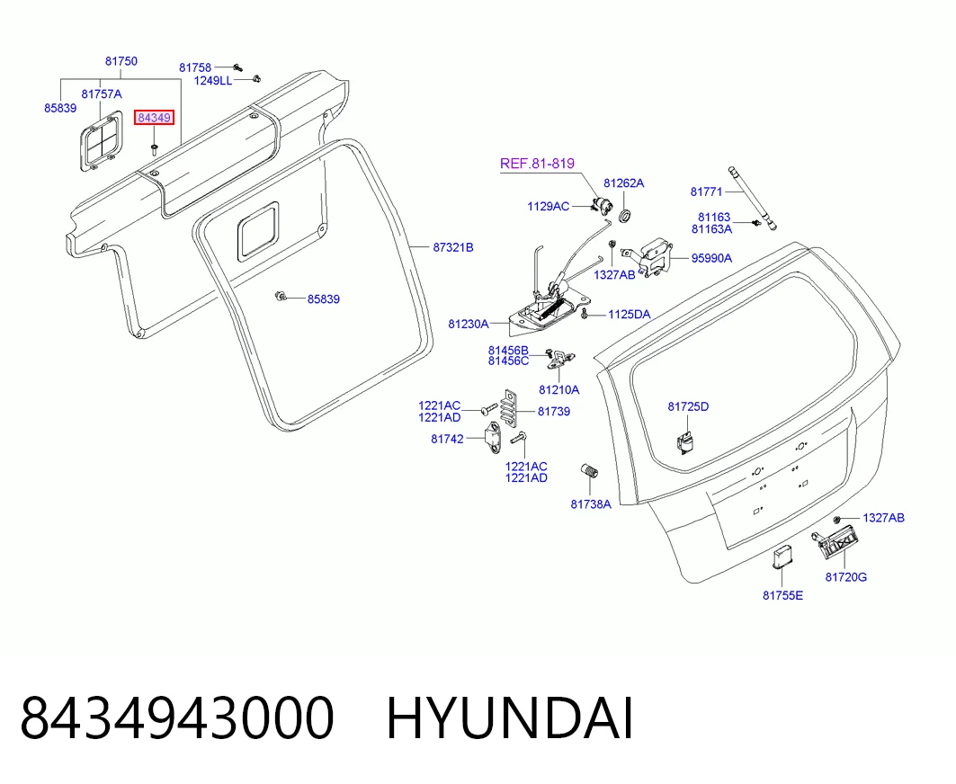 Пістон (кліп) кріплення обшивки дверей Chrysler 8434943000 ціна, від 0.47 USD