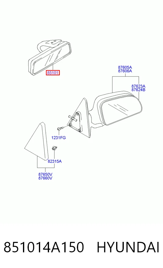 Салоне дзеркало заднього виду на Hyundai Sonata IV EU4