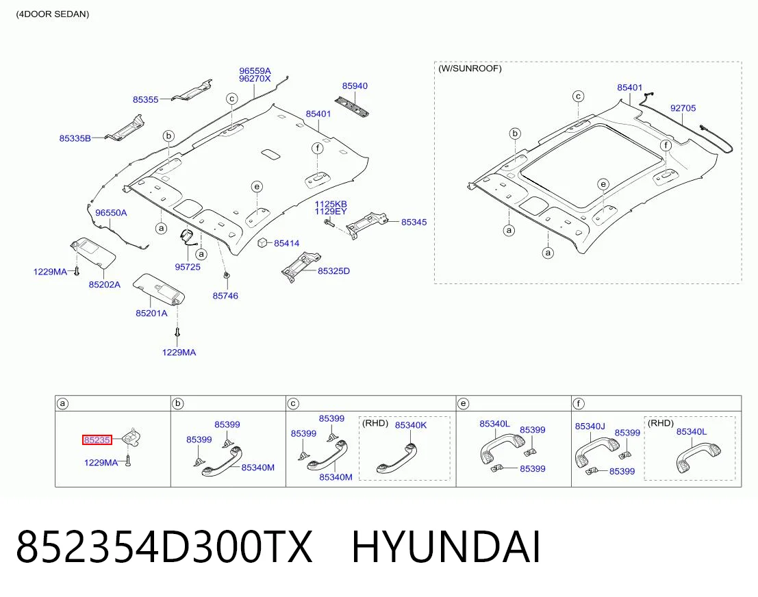 852354D300TX Hyundai/Kia Фіксатор сонцезахисного козирка