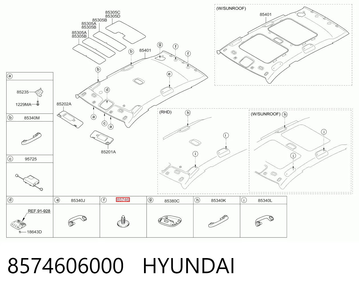 8574606000 Hyundai/Kia Пістон (кліп) кріплення бампера заднього