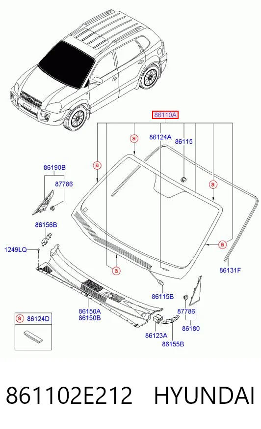 Автомобільне скло на Hyundai Tucson I JM