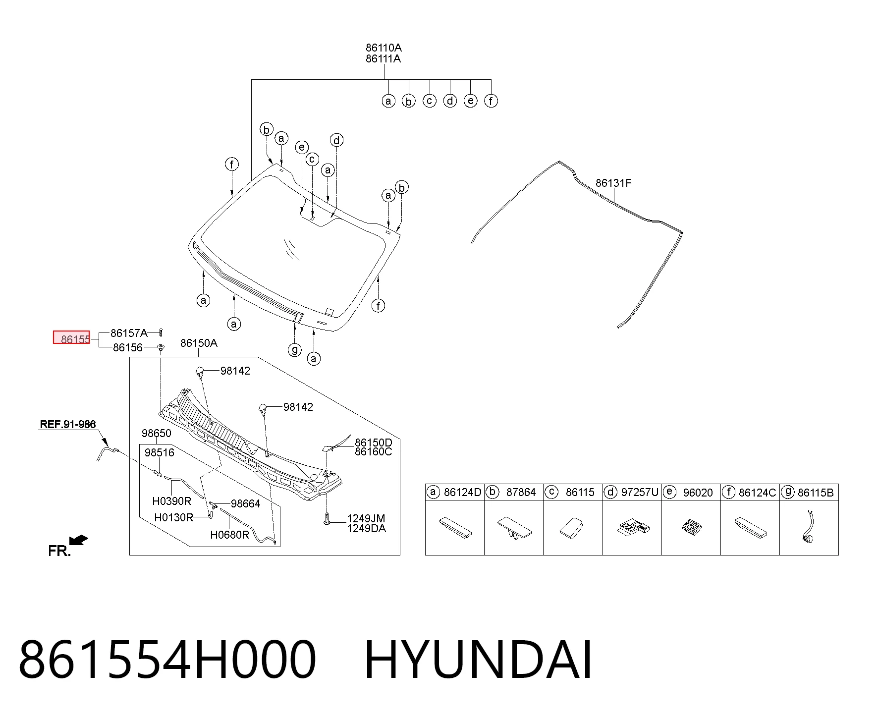 8615522000 Chrysler Пістон (кліп) кріплення решітки радіатора охолодження