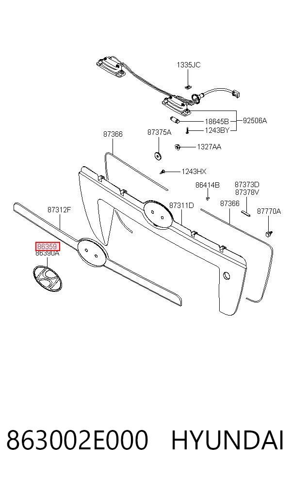 863002E000 Hyundai/Kia Емблема решітки радіатора