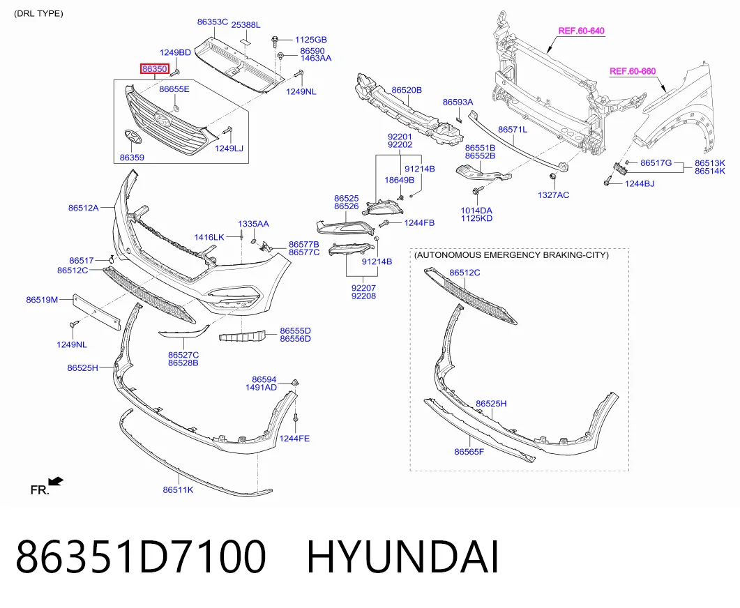 Решітка радіатора на Hyundai Tucson III TL