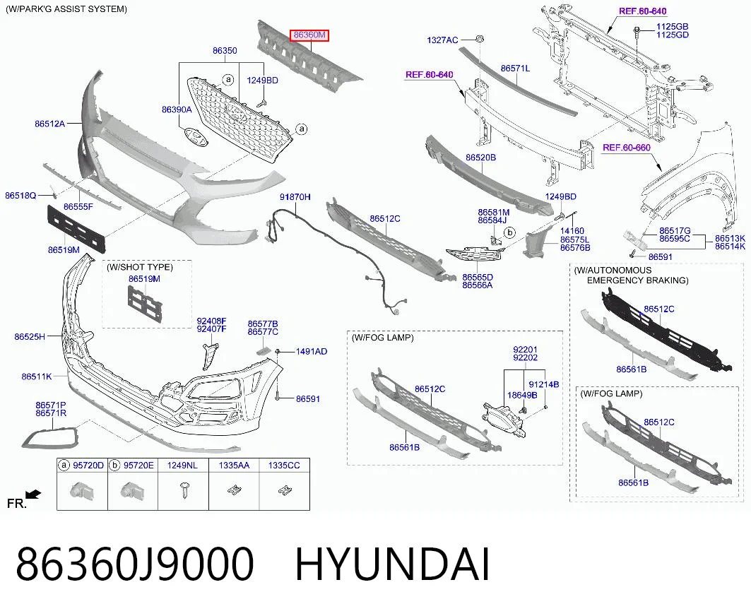 86360J9000 Hyundai/Kia Накладка дифузора радіатора верхня