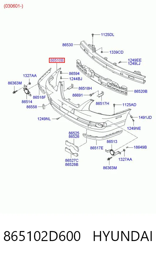 Бампер передній в зборі на Hyundai Elantra III XD