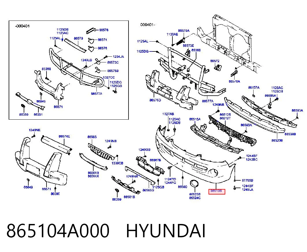 Бампер передній в зборі на Hyundai H200  