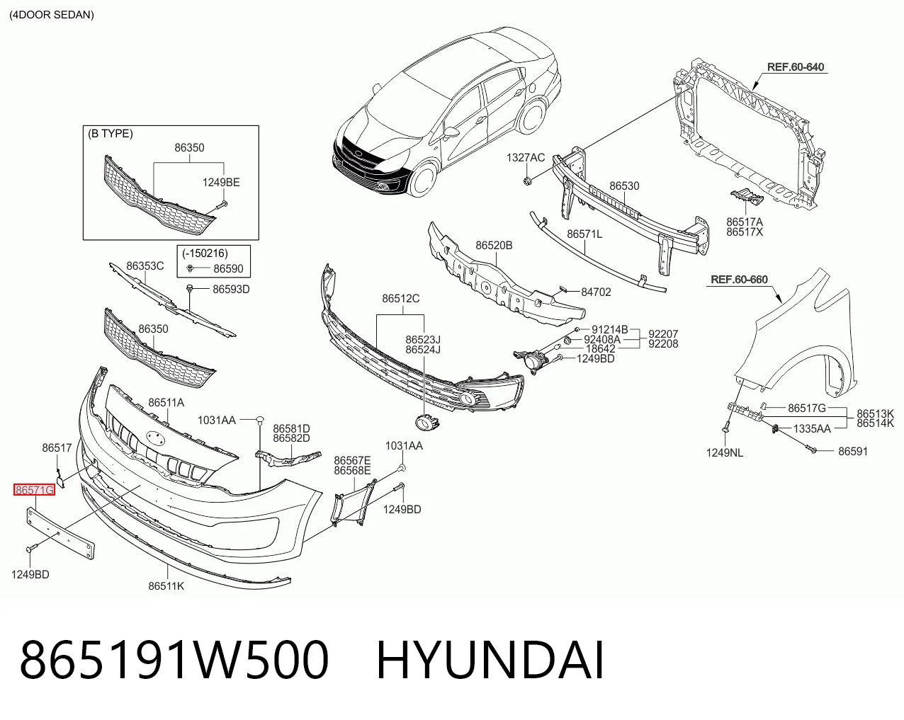 865191W500 Hyundai/Kia