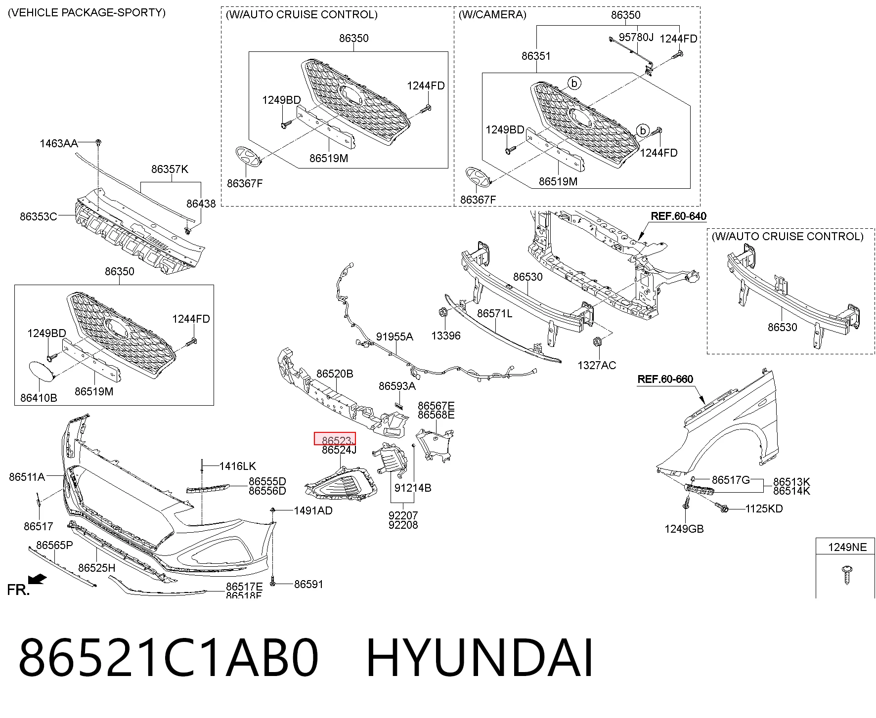 86521C1AB0 Hyundai/Kia Ободок фари протитуманной