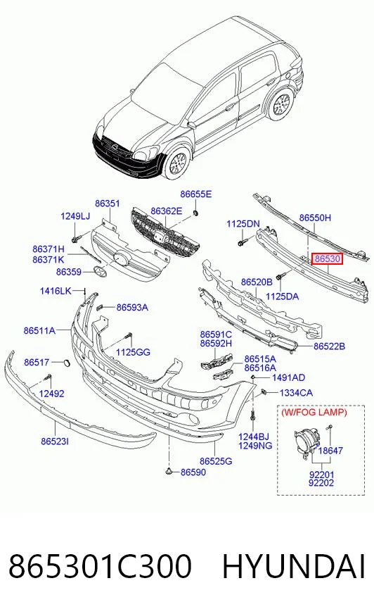 KH3127941 Starline Балка бампера переднього