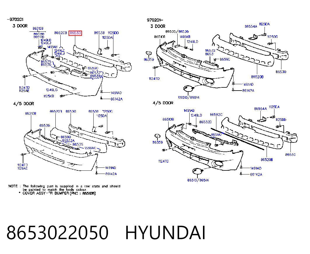Балка бампера переднього на Hyundai Accent I 