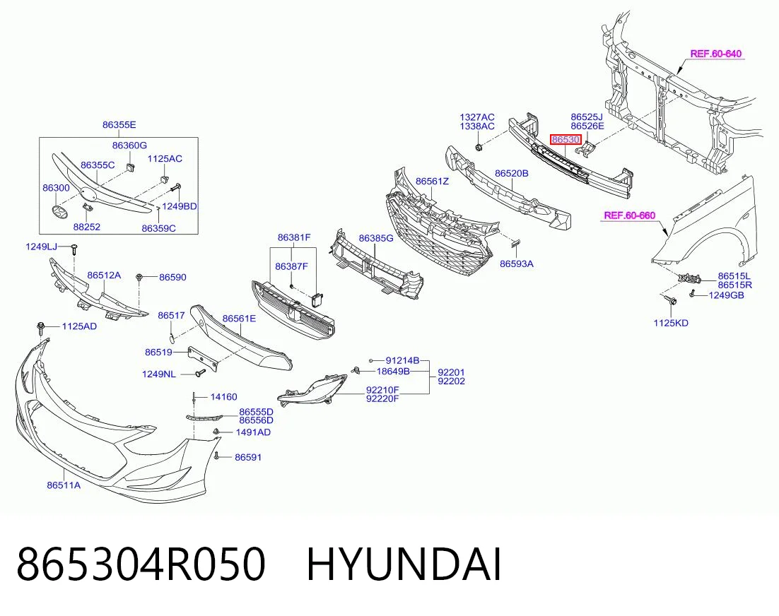 Балка бампера переднього на Hyundai Sonata VI YF