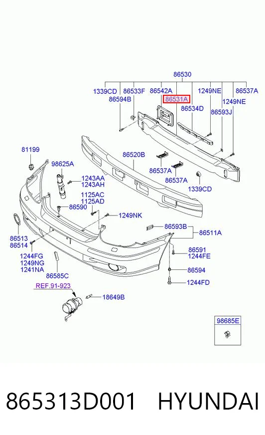 Балка бампера переднього на Hyundai Sonata IV EU4
