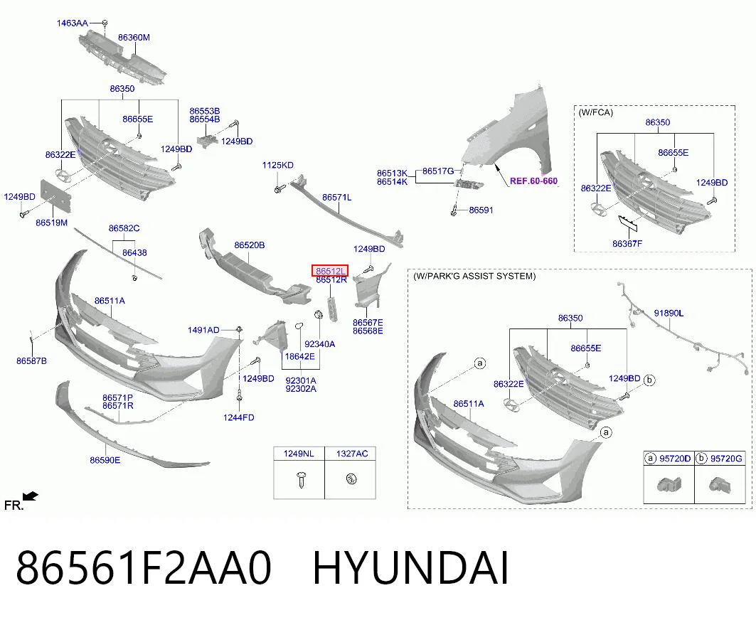 86561F2AA0 Hyundai/Kia Решітка переднього бампера, ліва