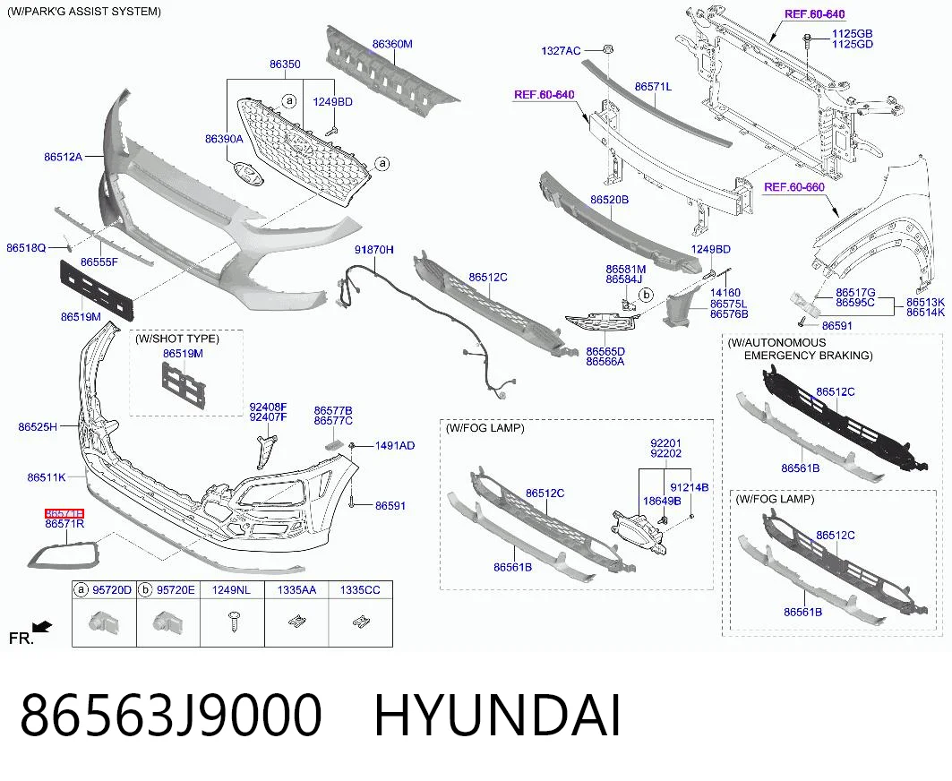 86563J9000 Hyundai/Kia Ободок фари протитуманной