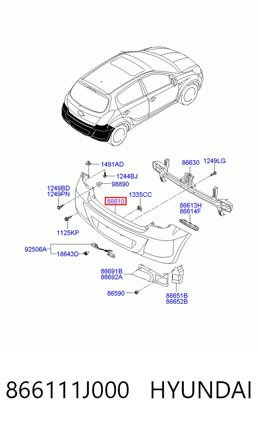 Кожух бампера заднього Hyundai I20 I хетчбек (PB) (2008 - 2012) ціна, від 102.89 USD