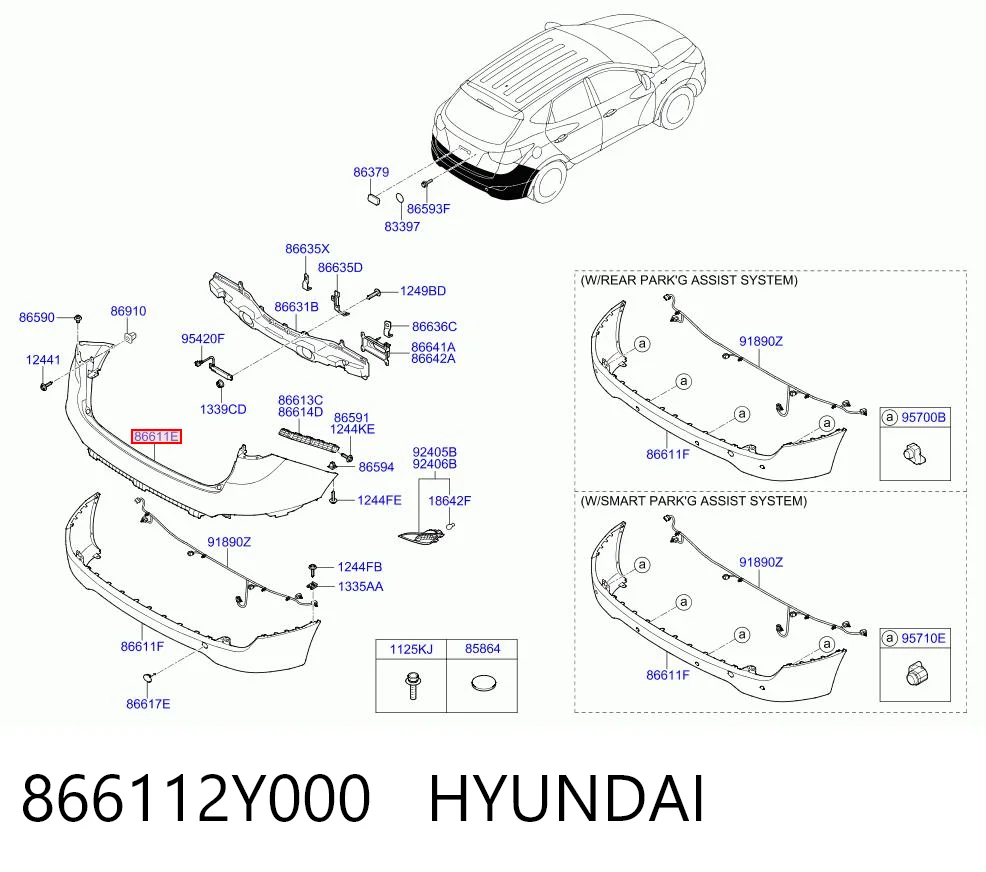 Буфер (бампер) задній на Hyundai Ix35  LM