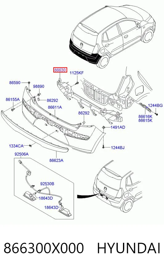Шина бампера заднього на Hyundai I10  PA