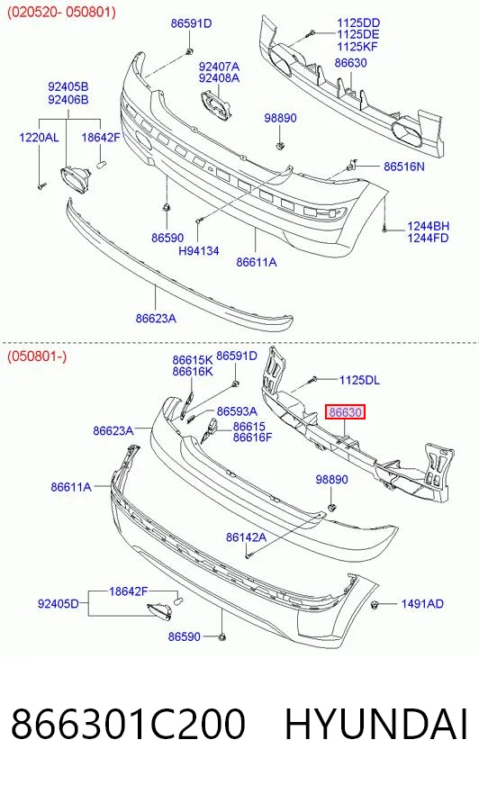 Балка бампера заднього Hyundai Getz хетчбек (TB) (2002 - 2011) ціна, від 23.44 USD