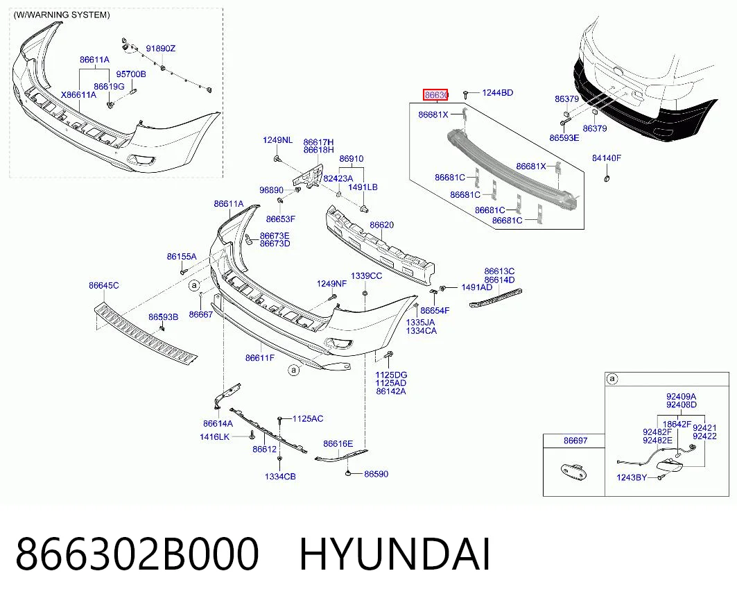 Шина бампера заднього на Hyundai Santa Fe II CM