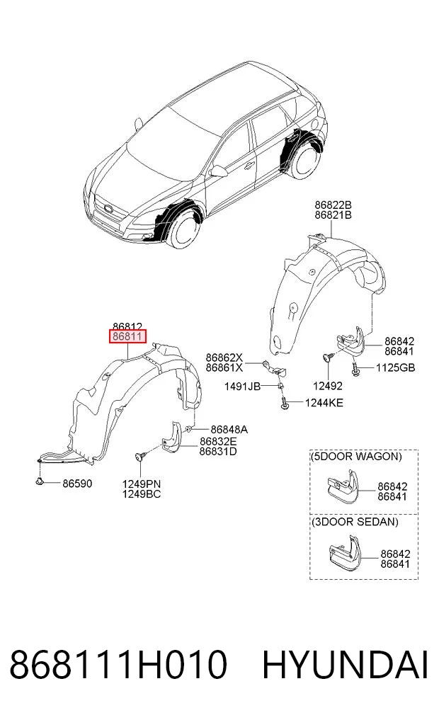 Підкрилок передній лівий на KIA Ceed  ED
