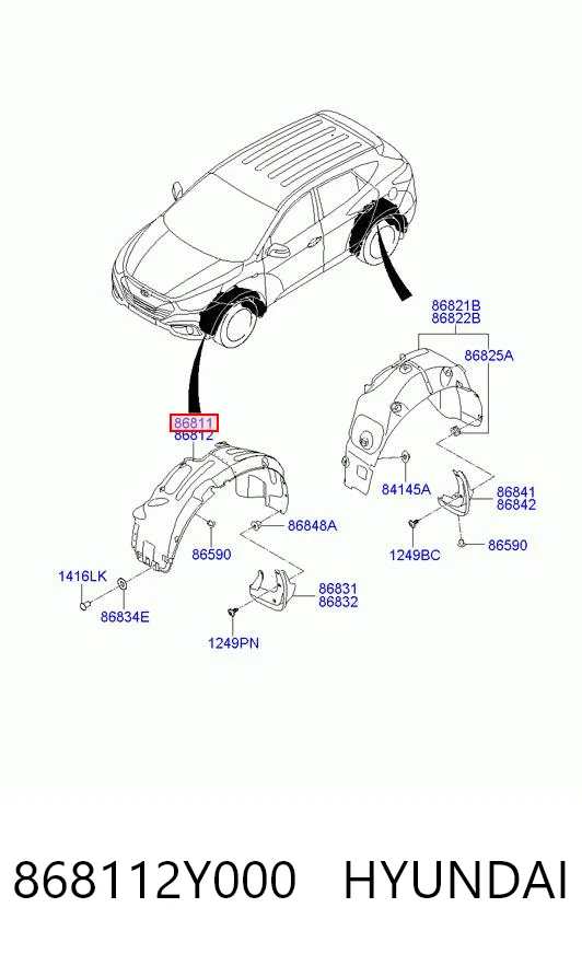 Підкрилок переднього крила, лівий Hyundai Tucson II позашляховик (TM) (2010 - 2015) ціна, від 19.31 USD