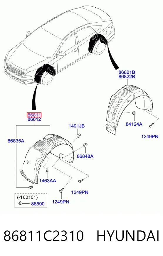 3241000151 4cars Підкрилок переднього крила, лівий