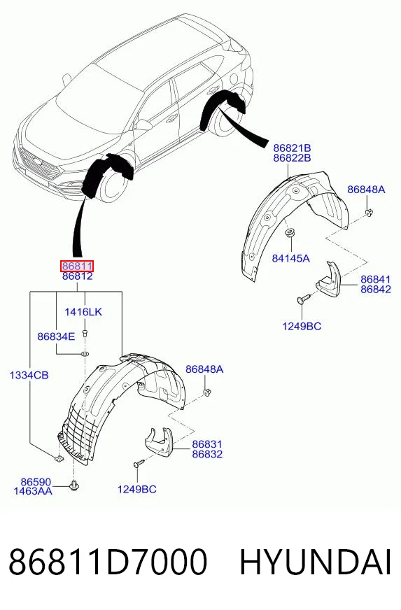 Підкрилок передній лівий на Hyundai Tucson III TL