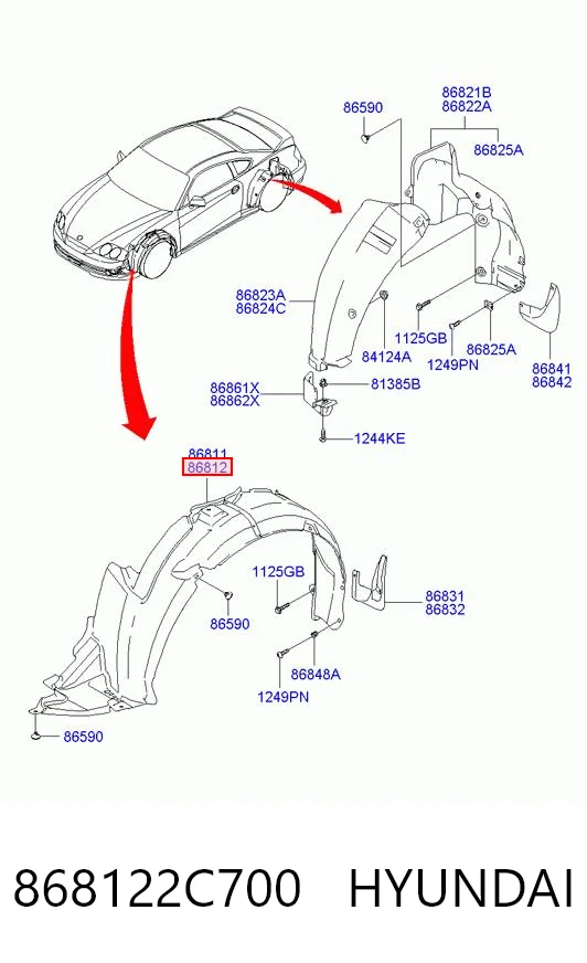 4058FP1T Polcar Підкрилок переднього крила, правий