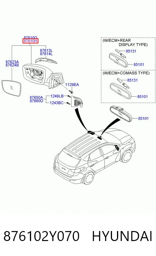 Купити Ліве бокове дзеркало Hyundai Tucson II TM
