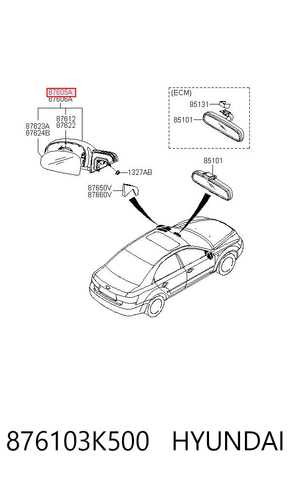 Купити Ліве бокове дзеркало Hyundai Sonata V NF