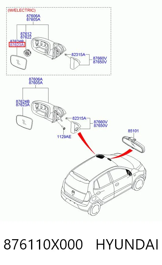 Дзеркальний елемент лівого дзеркала заднього виду Polcar 4003544E ціна, від 7.61 USD