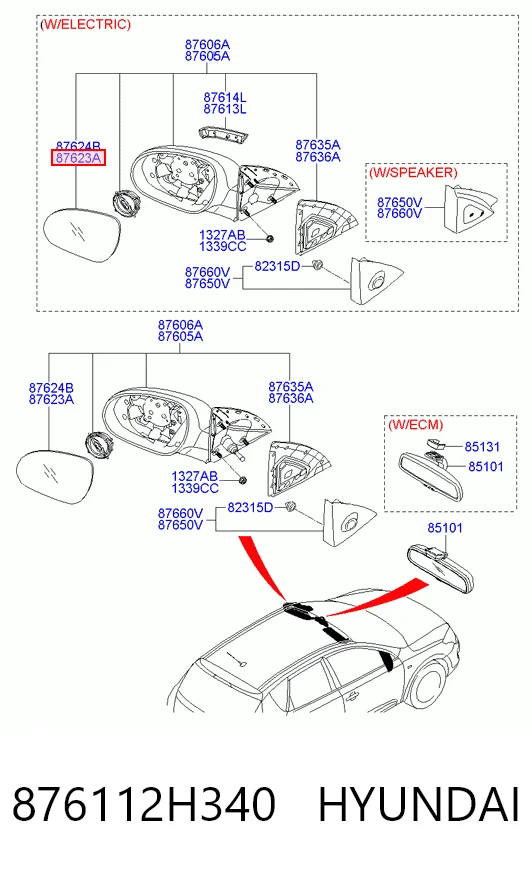 0071748250 Fiat/Alfa/Lancia Дзеркальний елемент лівий