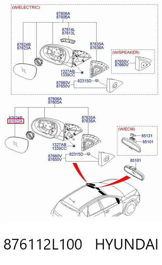 Дзеркальний елемент лівого дзеркала заднього виду Fiat/Alfa/Lancia 0071748250 ціна, від 16.42 USD