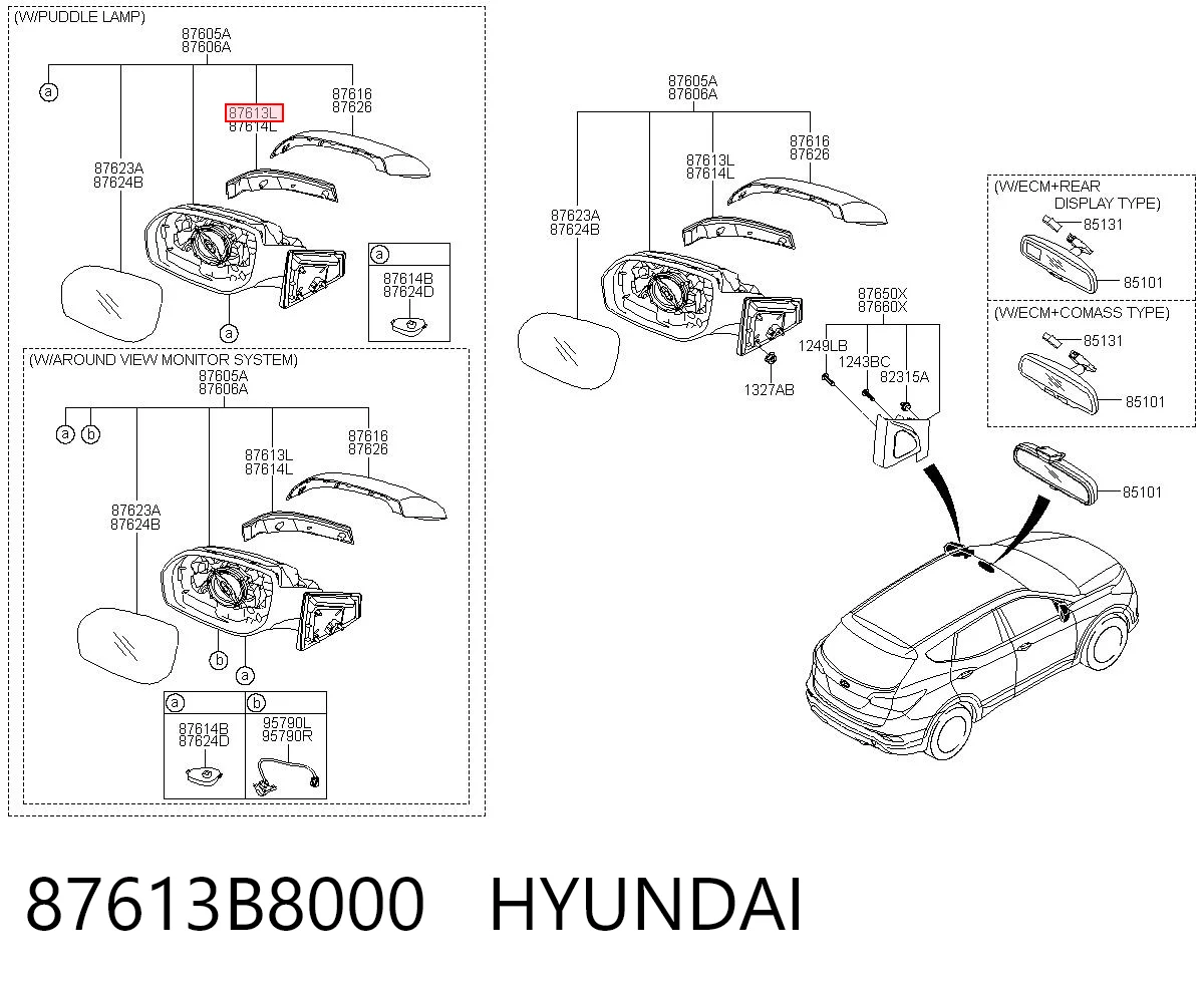 87613B8000 Hyundai/Kia Покажчик повороту дзеркала, лівий