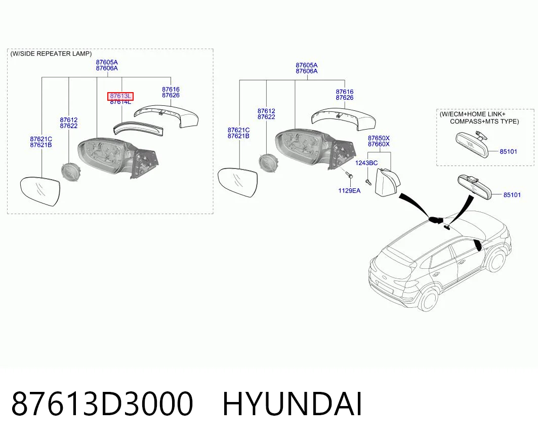 87613D3000 Hyundai/Kia Лівий покажчик повороту