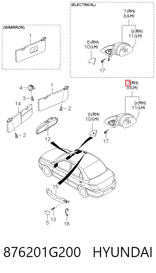 Купити Дзеркало праве KIA Rio II JB