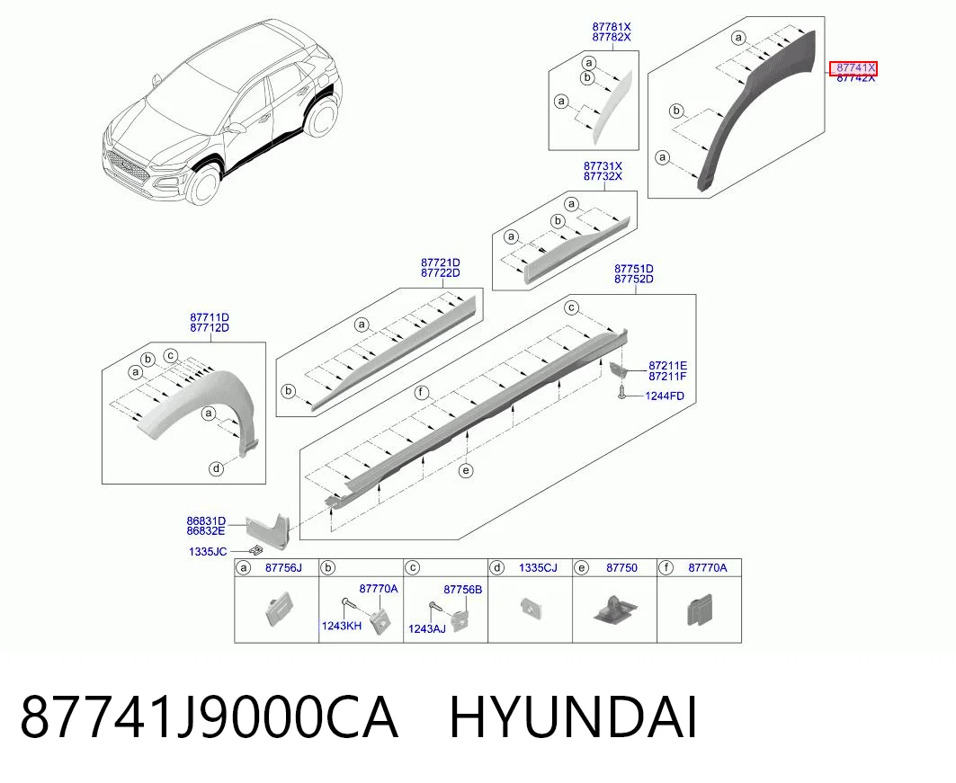87741J9000CA Hyundai/Kia Розширювач заднього крила, лівий