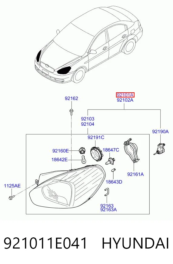 4009092E Polcar Фара дальнього світла в зборі