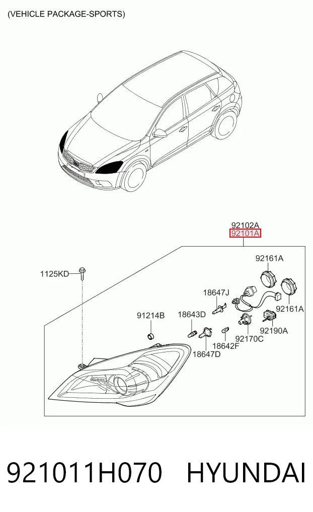 411809E Polcar Фара дальнього світла в зборі