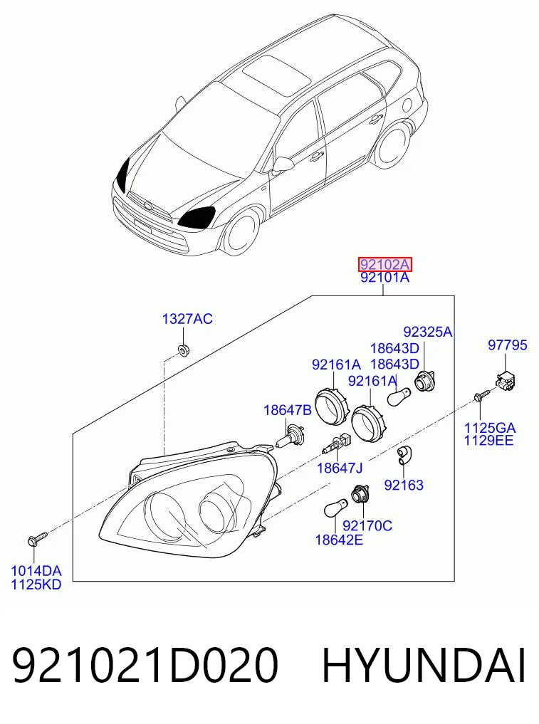 Основна фара - вставка KIA Carens II мінівен (FG) (2006 - 2013) ціна, від 176.39 USD