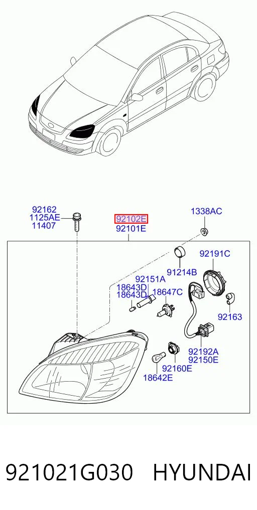 Фара правая на KIA Rio II JB