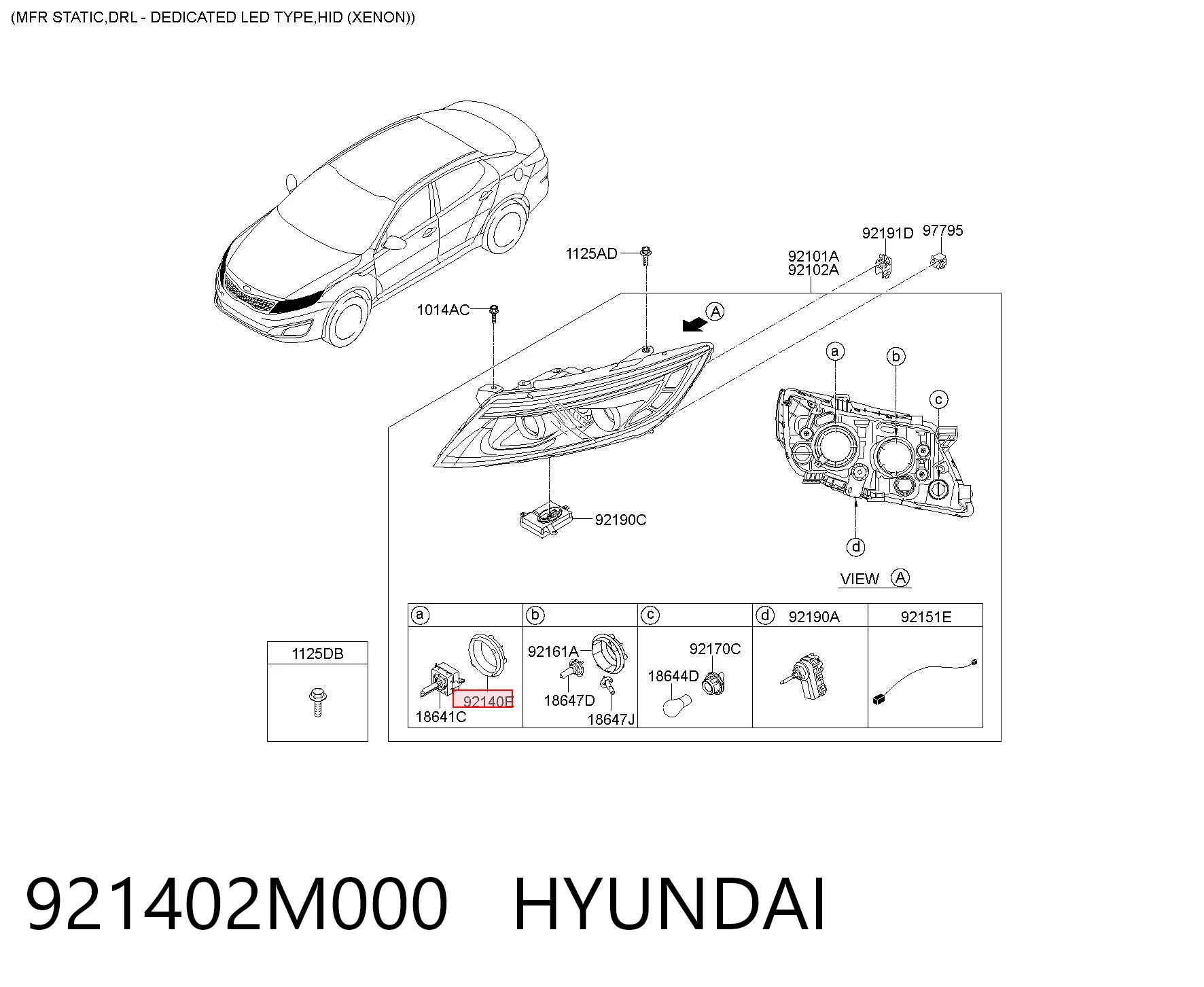 921402M000 Hyundai/Kia Кришка фари, задня