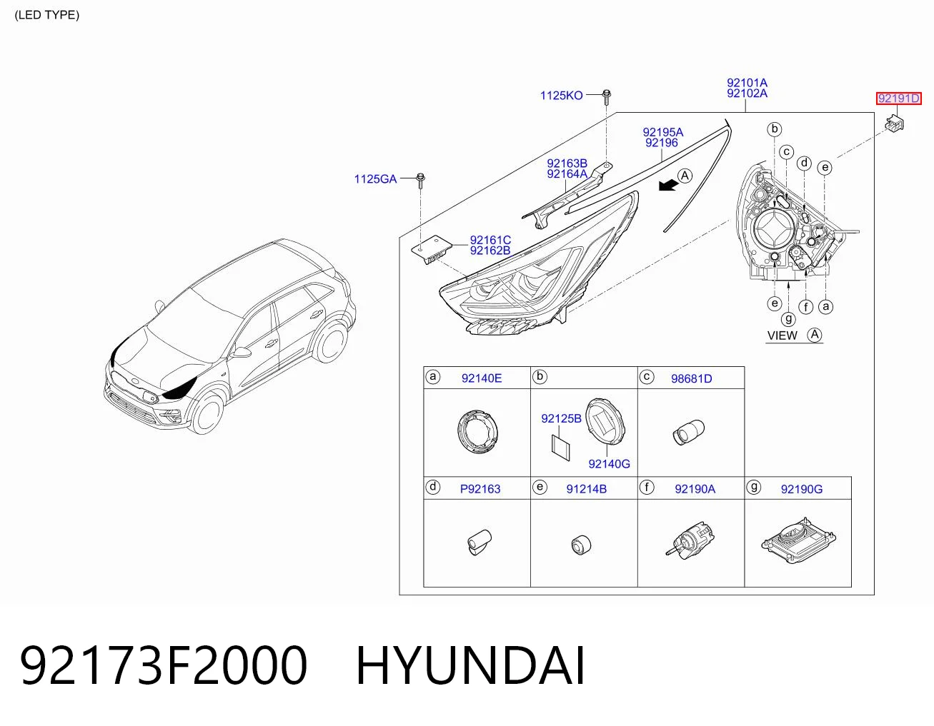 92173F2000 Hyundai/Kia Кліпса кріплення фари
