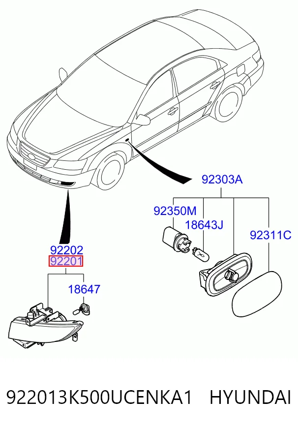 Протитуманка ліва на Hyundai Sonata V NF