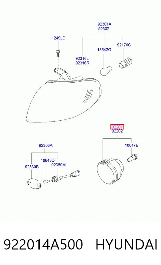 Протитуманка ліва на Hyundai H-1 STAREX Starex 
