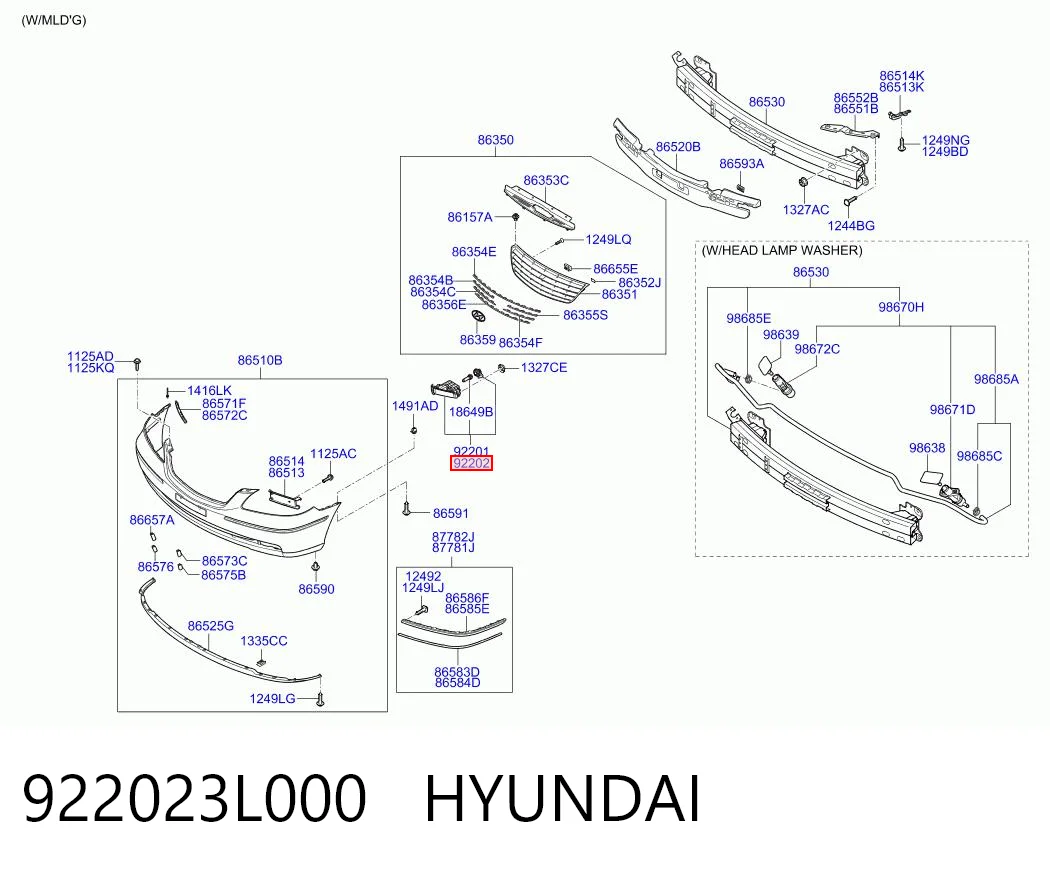 922023L000 Hyundai/Kia Фара протитуманна, права
